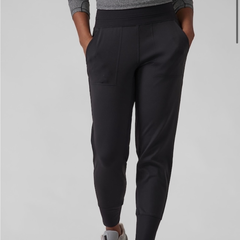 Athleta Venice Black Velvet Striped Pant sz M